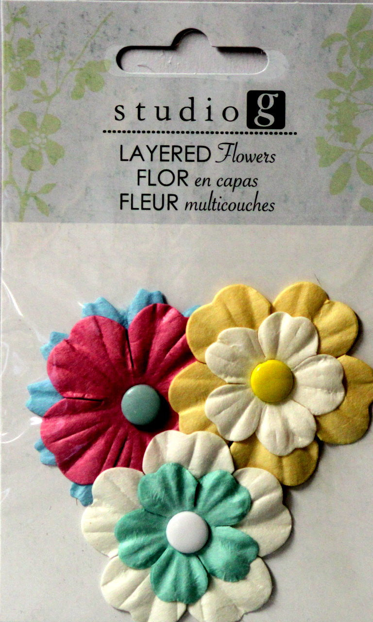 Studio G Layered Flowers Embellishments 5