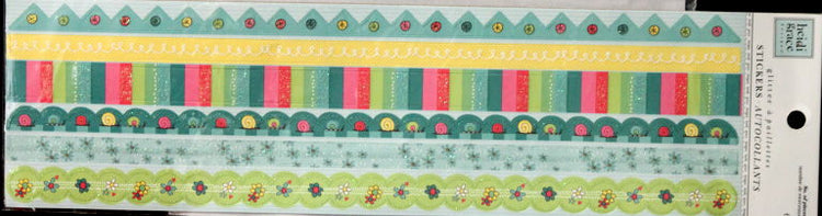 Heidi Grace Sunshowers Glitter Cardstock Borders Stickers - SCRAPBOOKFARE