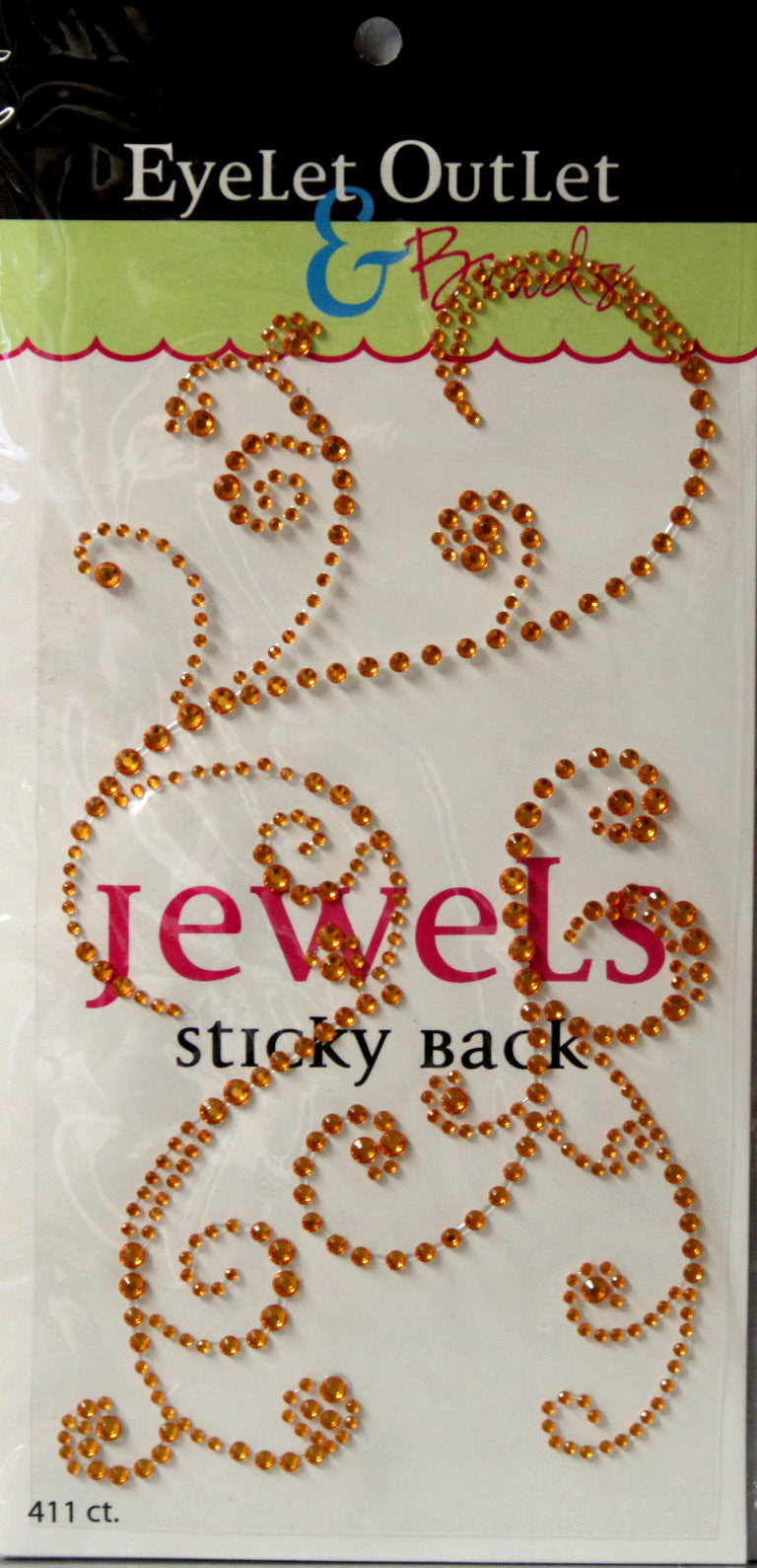 Eyelet Outlet Jewel Orange BlingFlo2 Self-Adhesive Embellishments - SCRAPBOOKFARE