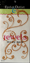 Eyelet Outlet Jewel Orange BlingFlo2 Self-Adhesive Embellishments - SCRAPBOOKFARE