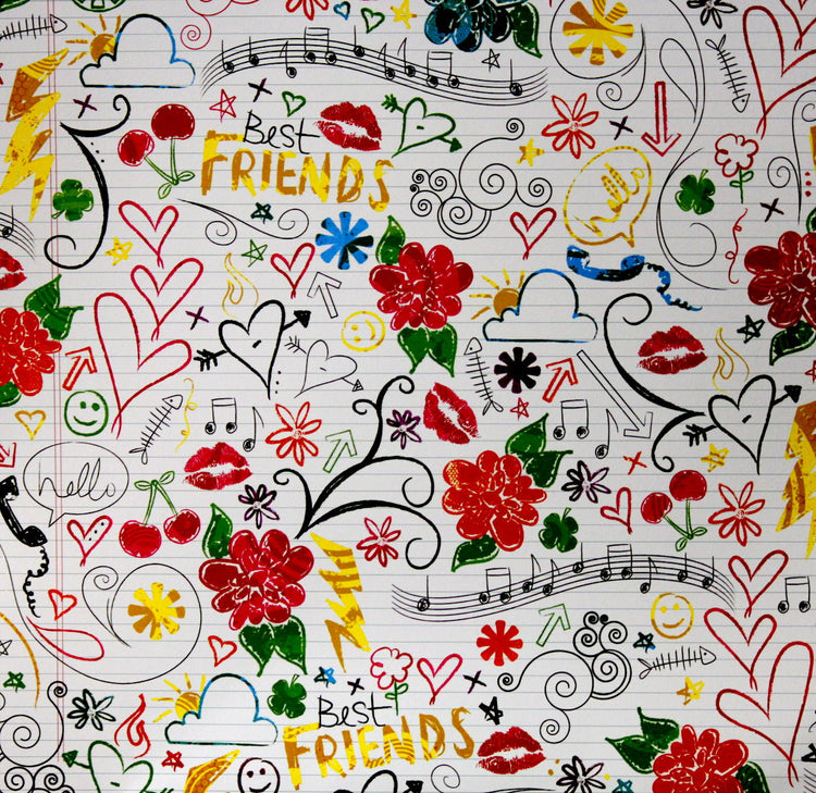 DCWV 12 X 12 Teenage Dream Doodling Cardstock Scrapbook Paper - SCRAPBOOKFARE