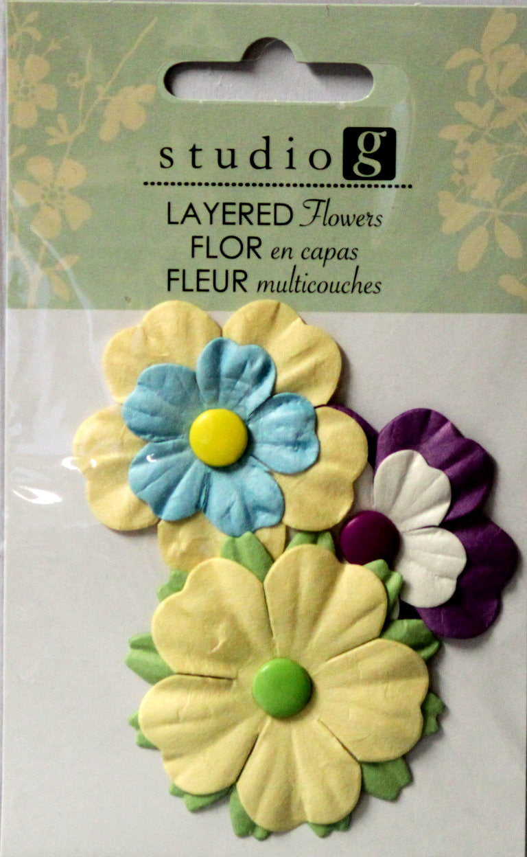 Studio G Layered Flowers Embellishments 3