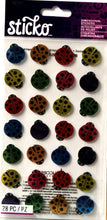 Sticko Rainbow Ladybugs Metallic Dimensional Stickers