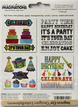 Creative Imaginations Melarge Celebrate Me Rub-On Transfers - SCRAPBOOKFARE