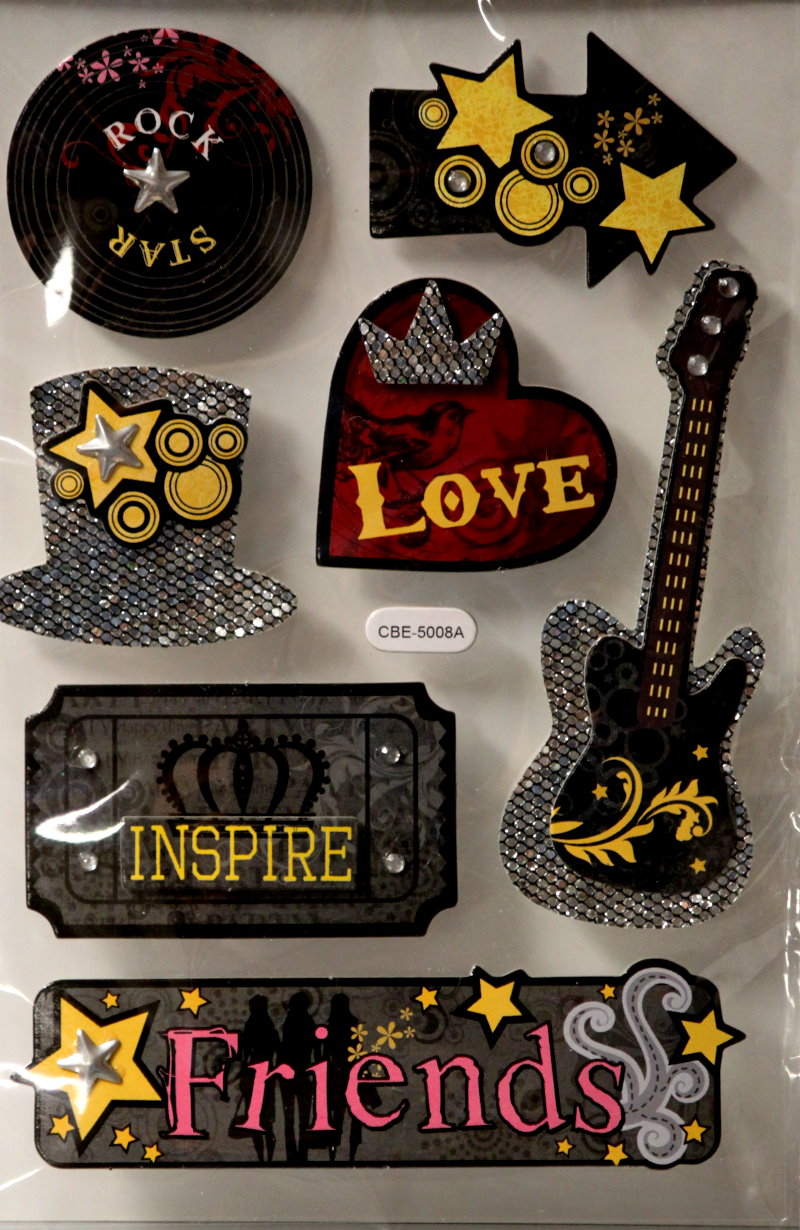 Premium Rock Star Dimensional Scrapbook Stickers