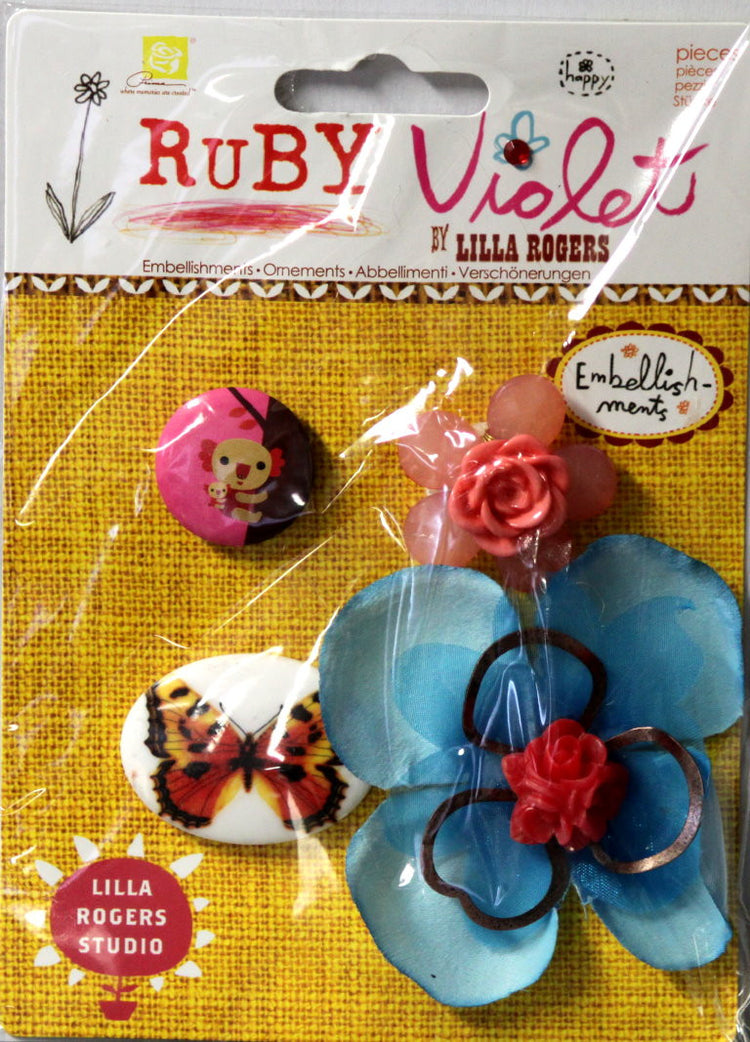 Prima Ruby Violet By Lilla Rogers Embellishments - SCRAPBOOKFARE