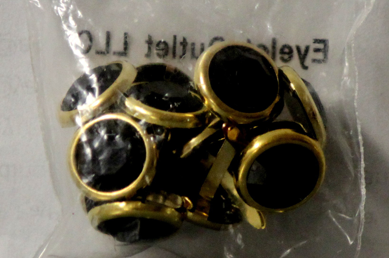 Eyelet Outlet Black Gem & Brass Specialty Brads - SCRAPBOOKFARE