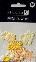 Studio G Shades of Yellow & Peach Mini Paper Flowers Embellishments