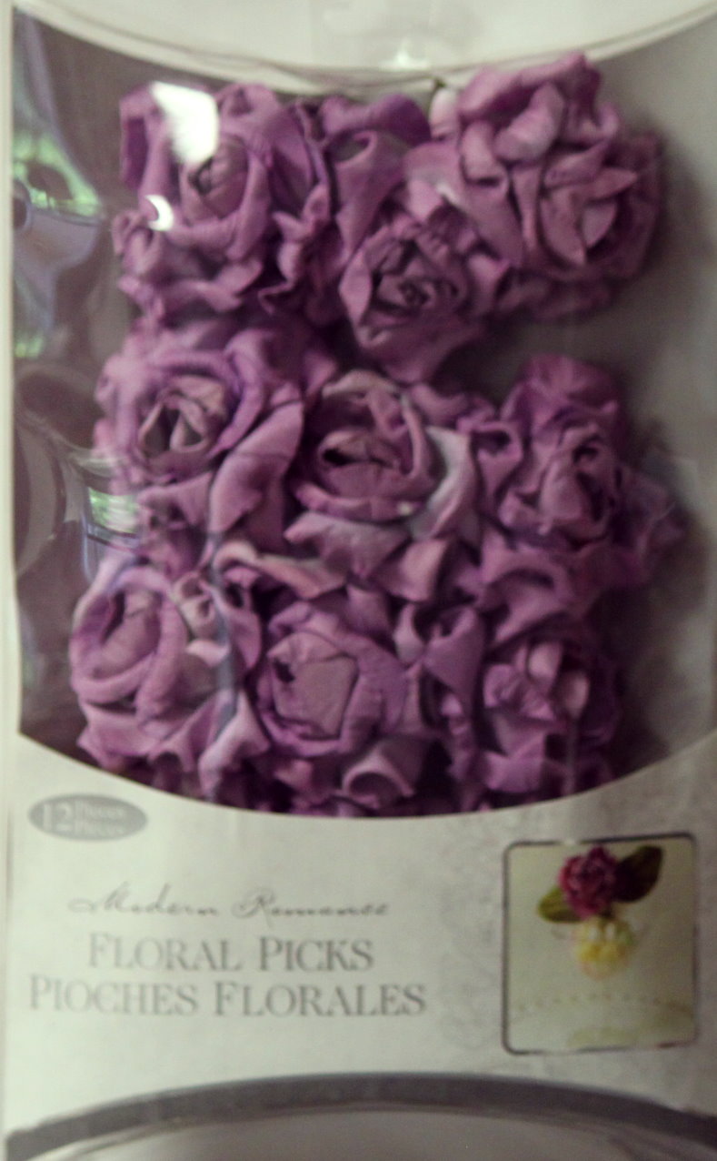 Modern Romance Lavender Roses Floral Picks Embellishments