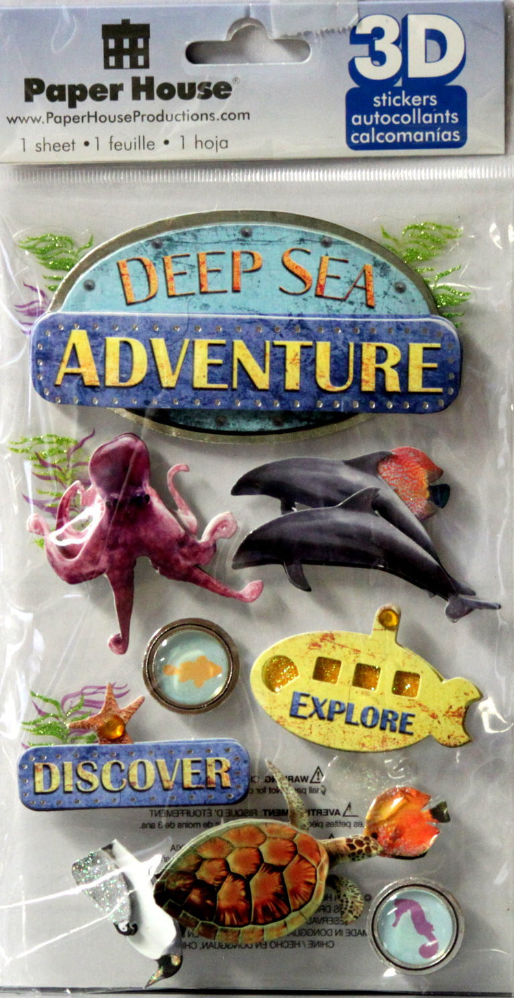 Paper House Deep Sea Adventure 3D Dimensional Stickers - SCRAPBOOKFARE