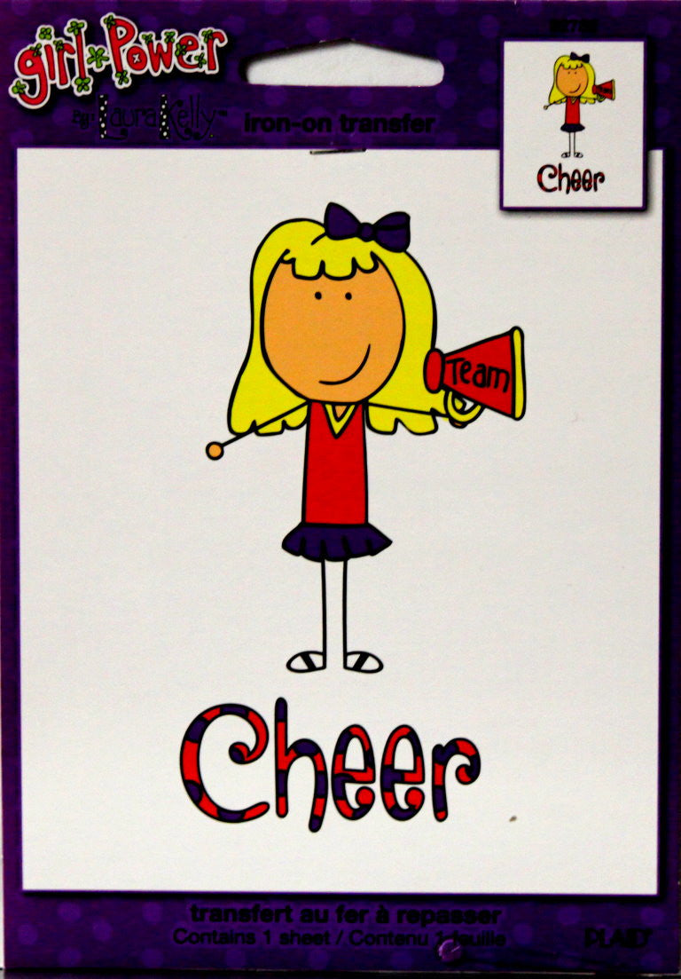 Plaid Girl Power Cheer Iron-On Transfer - SCRAPBOOKFARE