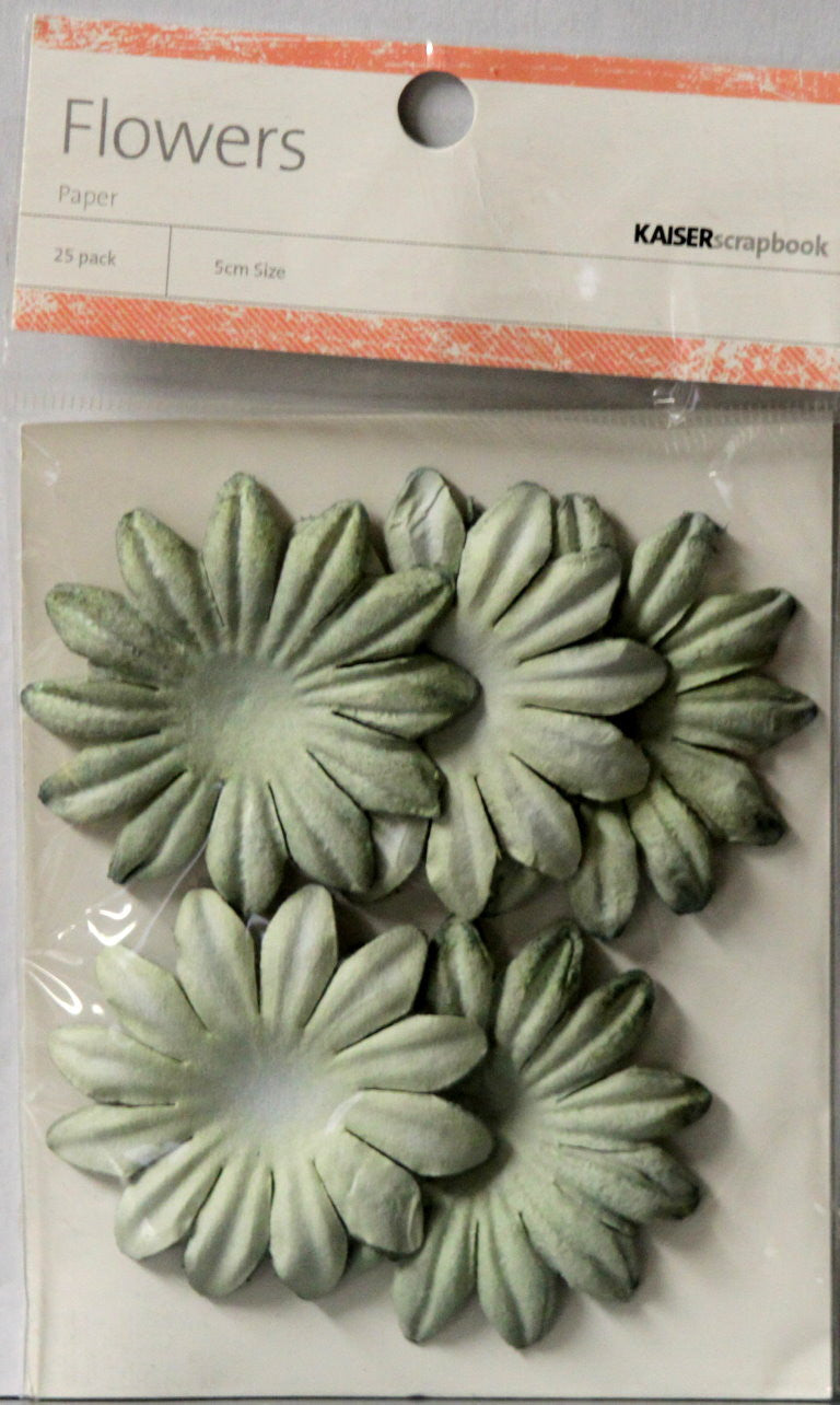 KaiserCraft Mint Paper Flowers Embellishments - SCRAPBOOKFARE