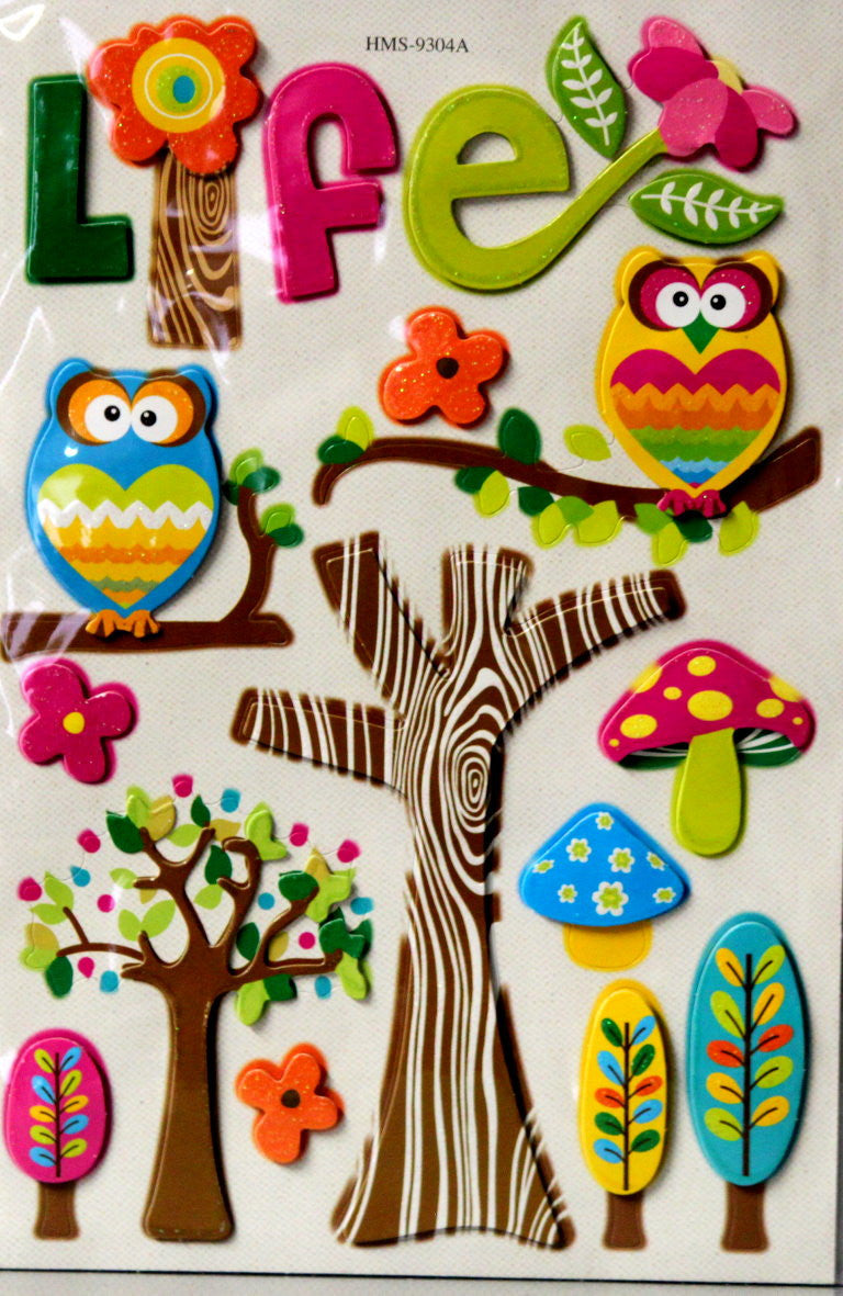 Owls' Life Dimensional Embellishments Stickers - SCRAPBOOKFARE