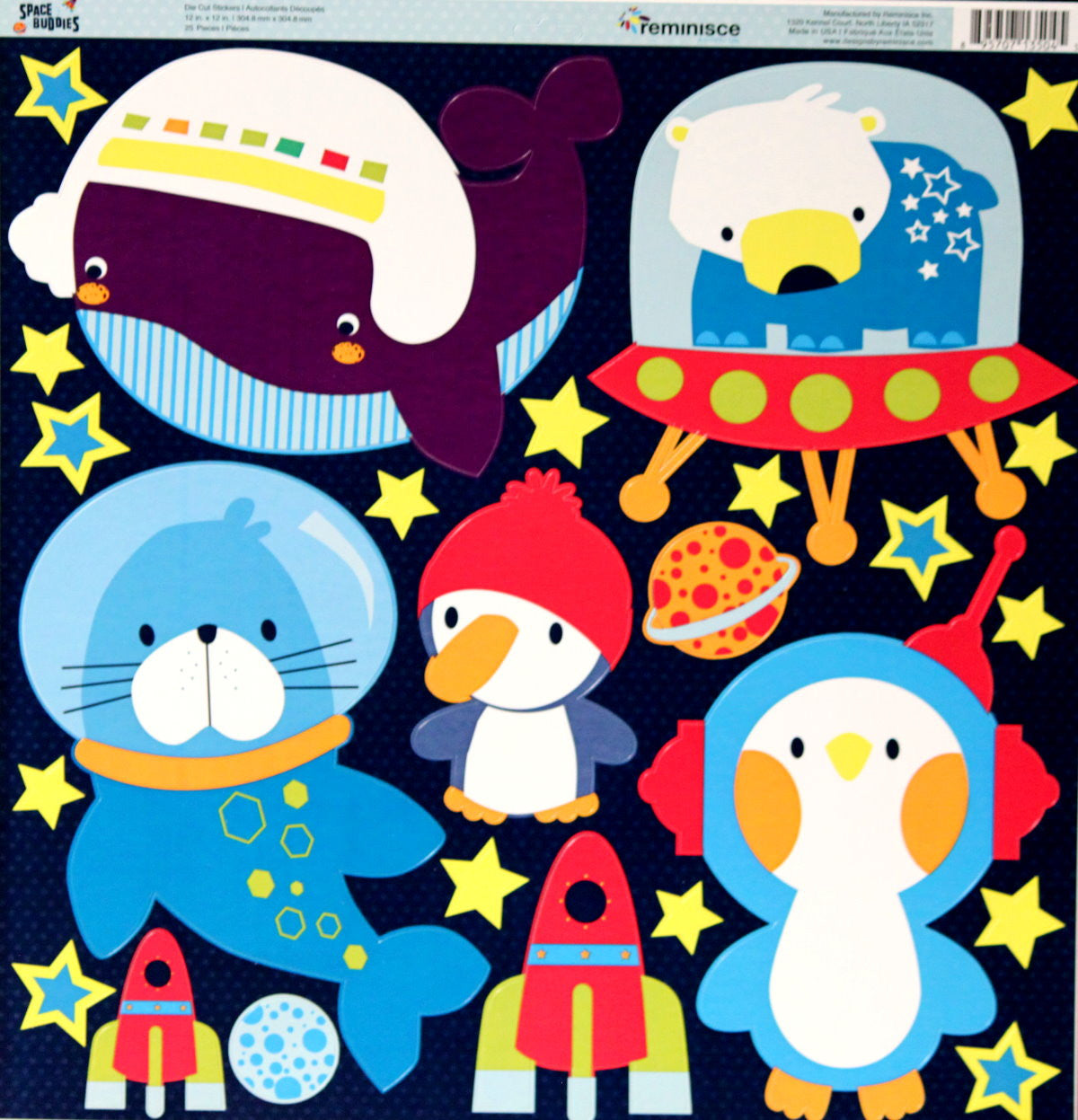 Reminisce Space Buddies Self-Adhesive Diecut Stickers - SCRAPBOOKFARE