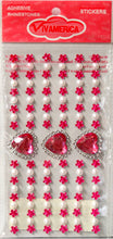 Vivamerica Self-Adhesive Hot Pink Hearts Rhinestone & White Pearl Embellishments