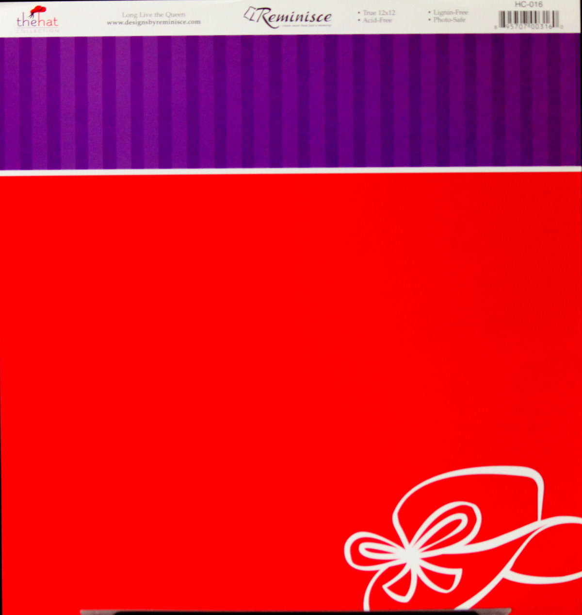 Reminisce Red Hat Society The Hat Collection Long Live The Queen 12 x 12 Flat Scrapbook Paper - SCRAPBOOKFARE