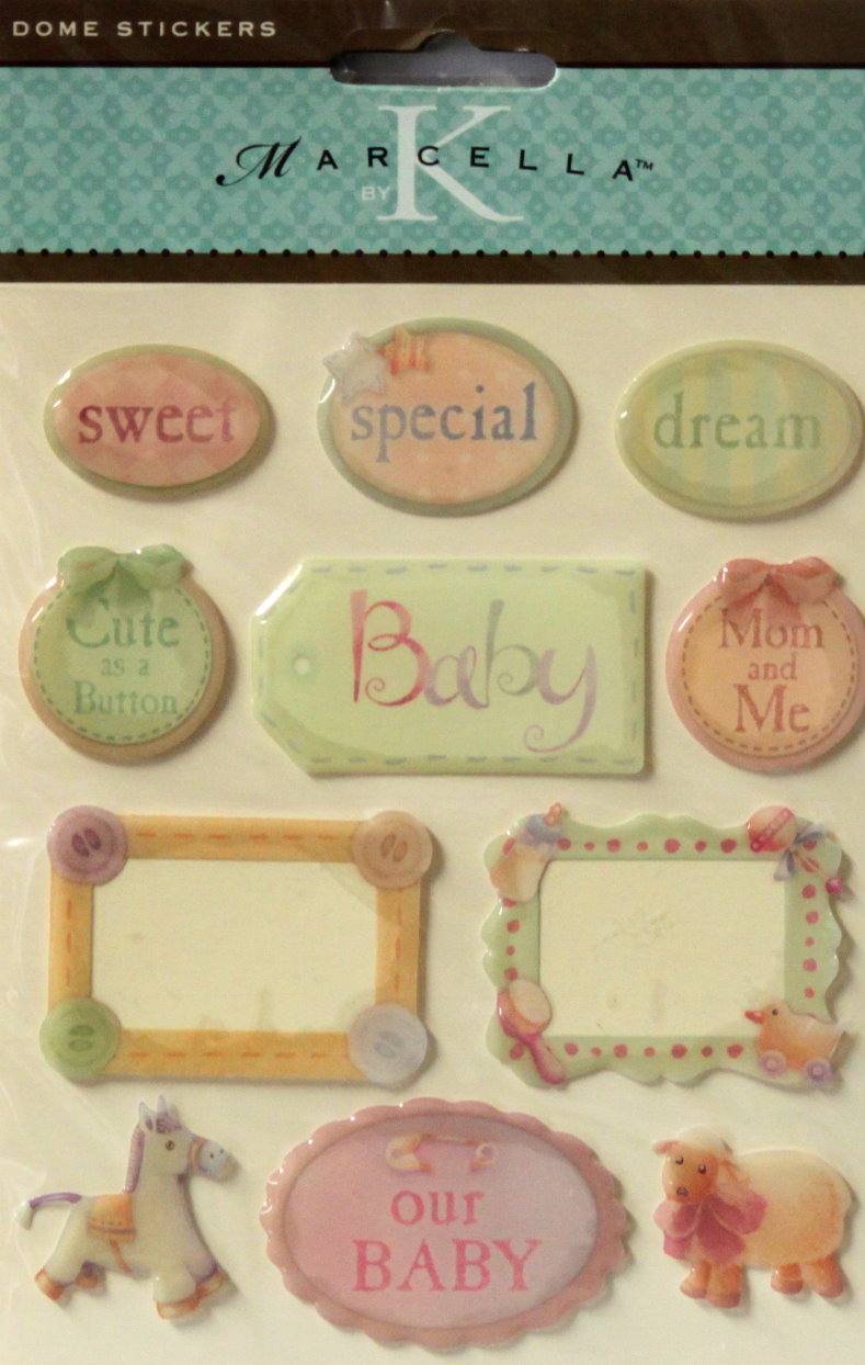 K & Company Marcella K Baby Word Domes Epoxy Stickers