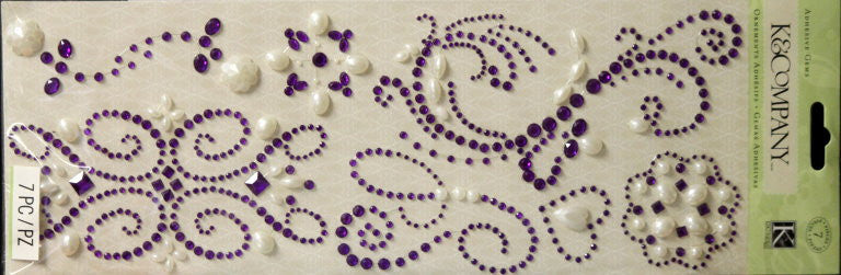 K & Company Purple Swirl Self-Adhesive Gems Embellishments - SCRAPBOOKFARE