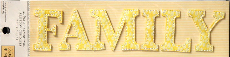 Heidi Grace Tweet Memories Family Fabric Word Stitched Accents Embellishments - SCRAPBOOKFARE