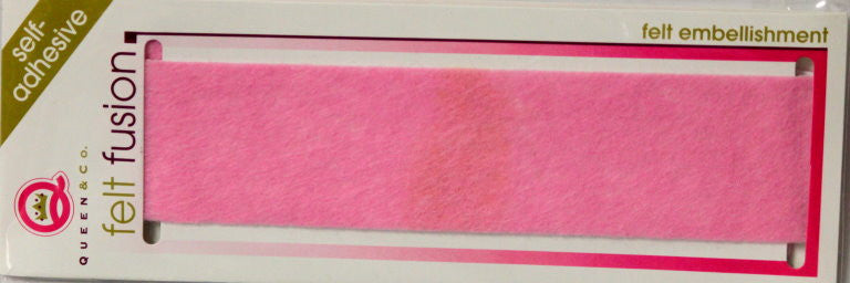 Queen & Company Felt Fusion Solid Pink Self-Adhesive Felt Embellishment - SCRAPBOOKFARE