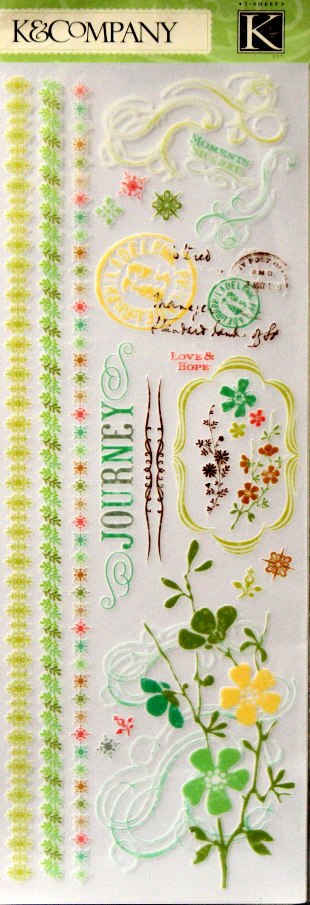 K & Company Roam Borders & Filigree Transfer Rub-Ons