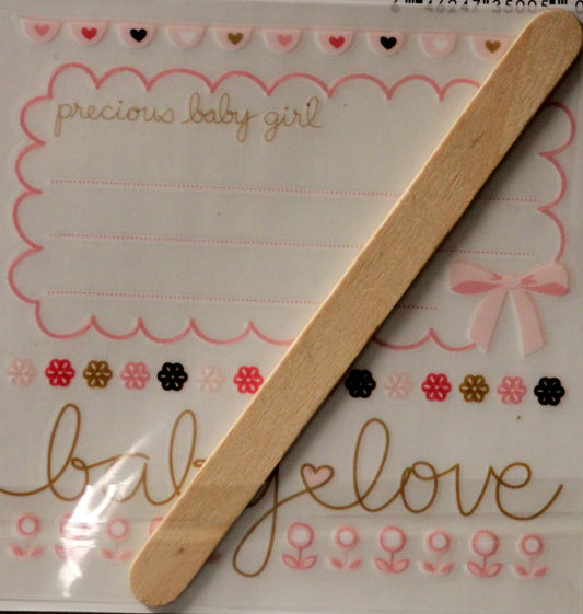 Pebbles Baby Girl New Arrival Rub-on Transfers Embellishments