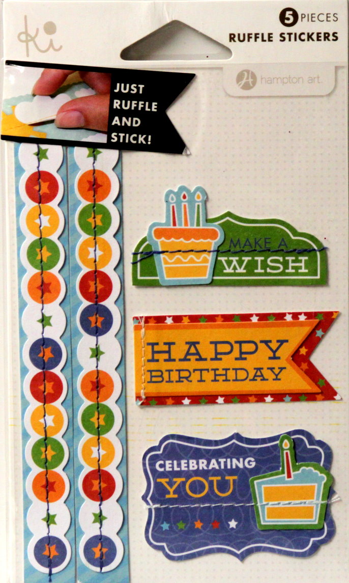 Ki Memories Happy Birthday Ruffle Dimensional Stickers