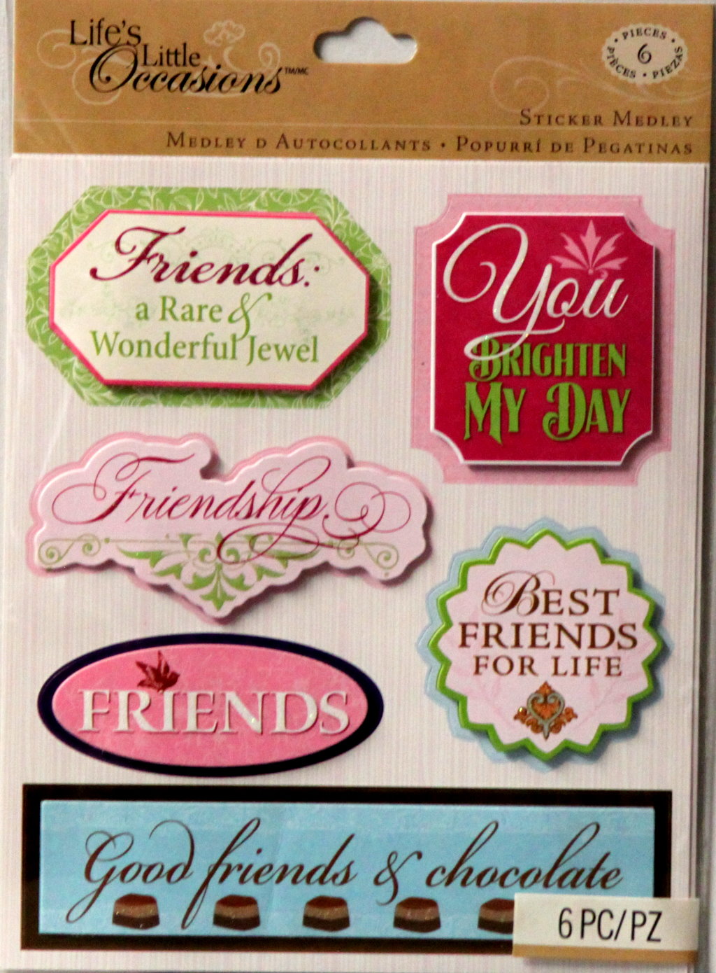 K & Company Life's Little Occasions Friendship Dimensional Stickers Medley