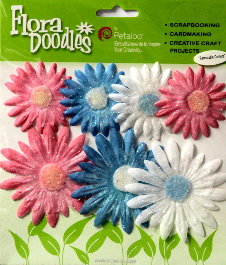 Petaloo Flora Doodles Glitter Daisy Layers Flowers