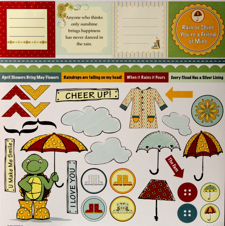 Nikki Sivils Scrapbooker It's Raining, It's Pouring 12 x 12 "Rain Cut-Ups"