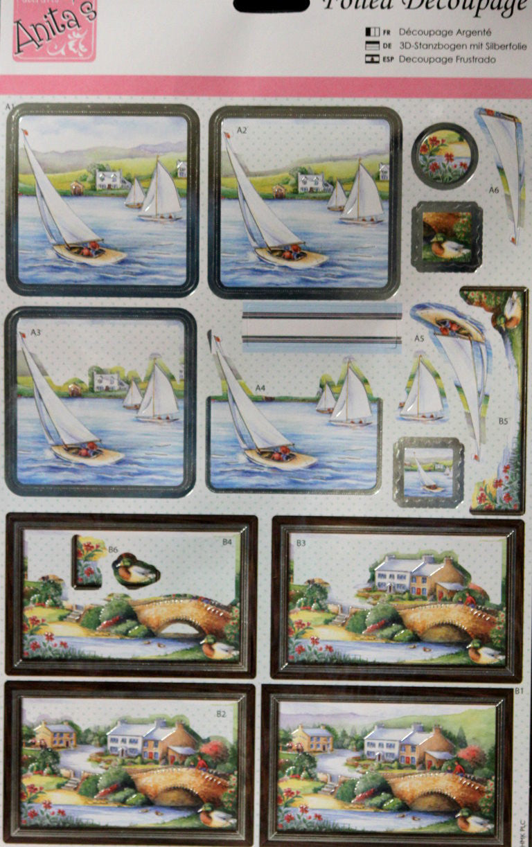 Hallmark Docrafts Anita's Foiled Decoupage Yachting Die-Cuts - SCRAPBOOKFARE