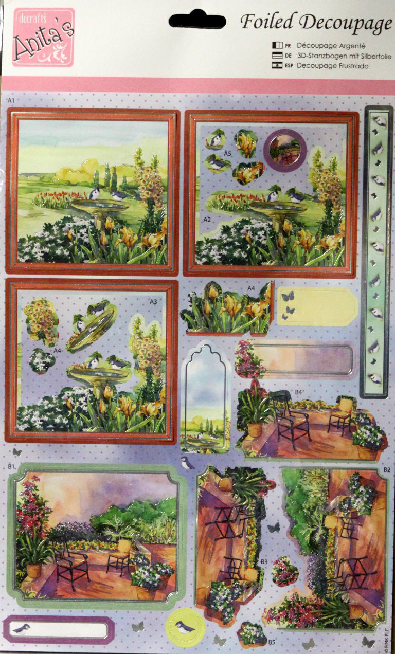 Hallmark Docrafts Anita's Foiled Decoupage Summertime Garden Die-Cuts - SCRAPBOOKFARE