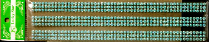 Lucky Star Aqua Blue Bling Gem Self-Adhesive Stickers