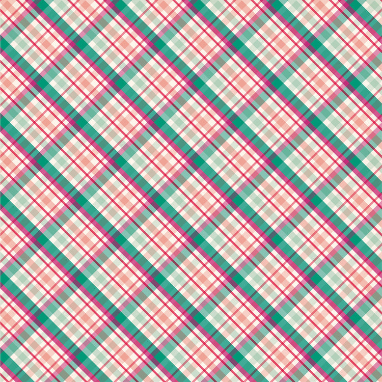 Echo Park 12 x 12 Imagine That Princess Plaid Cardstock Paper