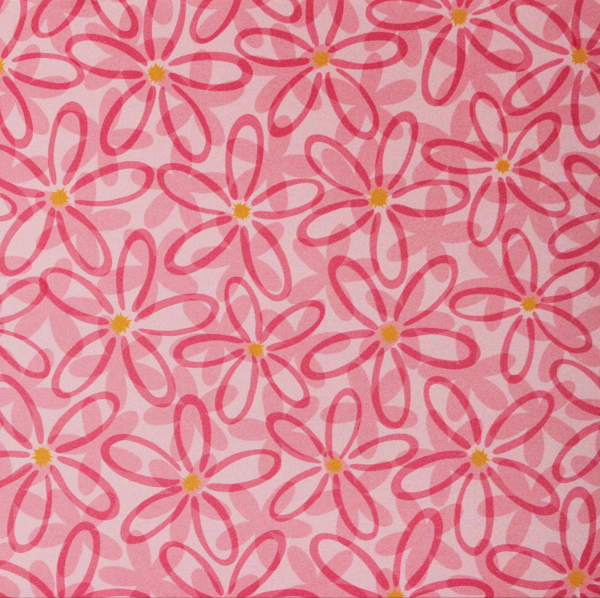 Ki Memories 12 X 12 Powder Pink & Yellow Flowers Scrapbook Paper