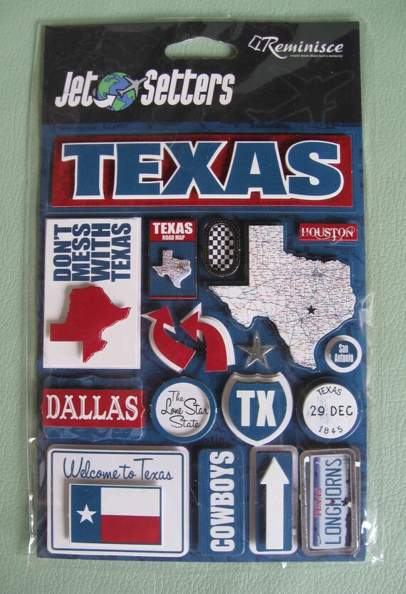 Reminisce Texas Jet Setters Dimensional Stickers