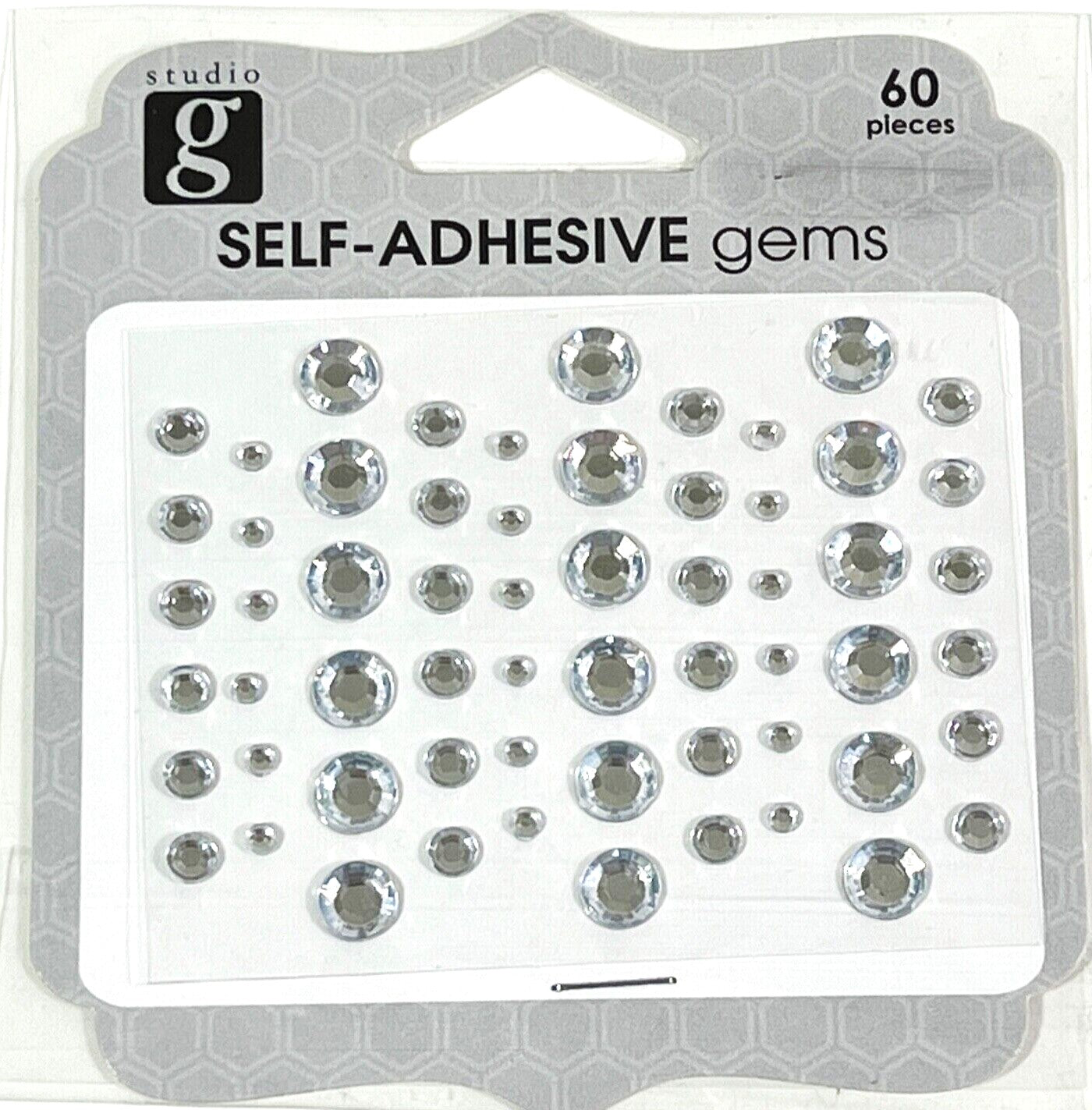 Studio G Silver Adhesive Gems 60 pcs